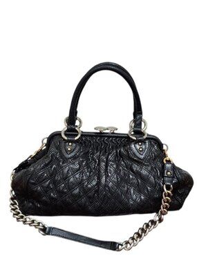 Marc Jacobs Rare Vintage Reptile Embossed Leather Bag Black Chain Strap Satchel